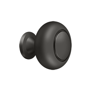 Deltana 1 1/4" Round Knob with Groove in Oil Rubbed Bronze finish