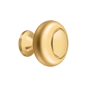 Deltana 1 1/4" Round Knob with Groove in PVD Polished Brass finish
