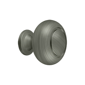 Deltana 1 1/4" Round Knob with Groove in Pewter finish