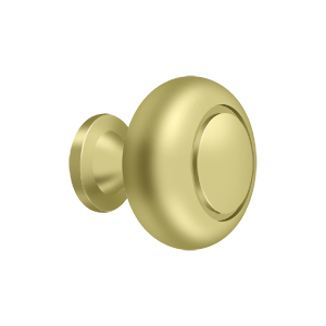 Deltana 1 1/4" Round Knob with Groove in Polished Brass finish