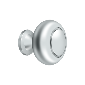 Deltana 1 1/4" Round Knob with Groove in Polished Chrome finish