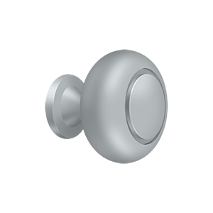 Deltana 1 1/4" Round Knob with Groove in Satin Chrome finish