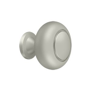 Deltana 1 1/4" Round Knob with Groove in Satin Nickel finish