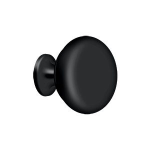 Deltana 1 1/4" Solid Round Knob in Flat Black finish