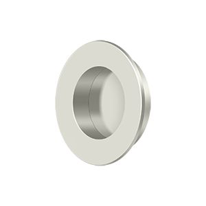 Deltana 1 7/8" Round Flush Pull in Lifetime Polished Nickel finish