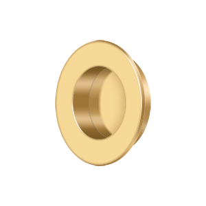 Deltana 1 7/8" Round Flush Pull in PVD Polished Brass finish
