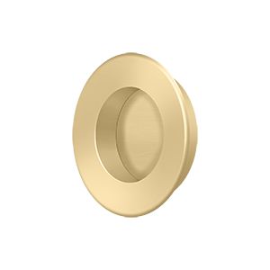 Deltana 1 7/8" Round Flush Pull in Satin Brass finish