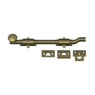 Deltana 10" Heavy Duty Offset Surface Bolt in Antique Brass finish