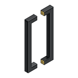Deltana 12" CTC Back-to-Back Contemporary Pulls in Flat Black finish