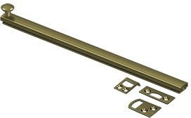 Deltana 12" Heavy Duty Concealed Screw Surface Bolt in Antique Brass finish