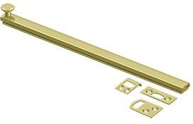 Deltana 12" Heavy Duty Concealed Screw Surface Bolt in Polished Brass finish