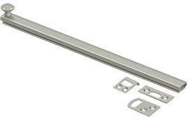 Deltana 12" Heavy Duty Concealed Screw Surface Bolt in Satin Nickel finish