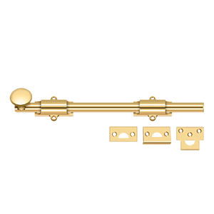 Deltana 12" Heavy Duty Surface Bolt in PVD Polished Brass finish