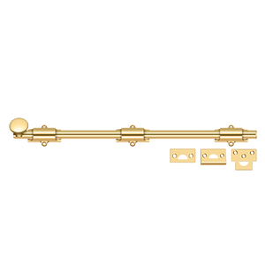 Deltana 18" Heavy Duty Surface Bolt in PVD Polished Brass finish