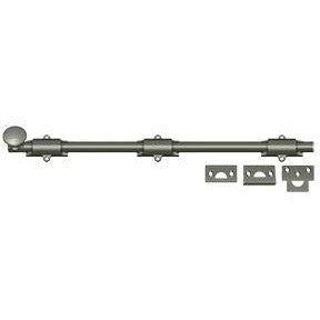 Deltana 18" Heavy Duty Surface Bolt in Pewter finish