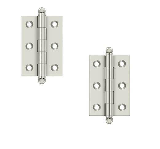 Deltana 2 1/2" x 1 11/16" Hinge with Ball Tips (Pair) in Lifetime Polished Nickel finish