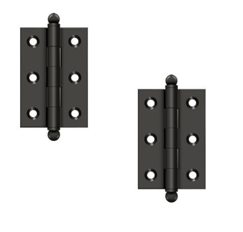 Deltana 2 1/2" x 1 11/16" Hinge with Ball Tips (Pair) in Oil Rubbed Bronze finish