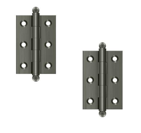Deltana 2 1/2" x 1 11/16" Hinge with Ball Tips (Pair) in Pewter finish