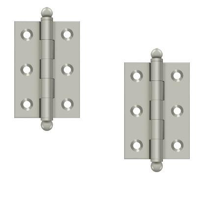 Deltana 2 1/2" x 1 11/16" Hinge with Ball Tips (Pair) in Satin Nickel finish