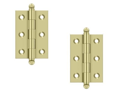 Deltana 2 1/2" x 1 11/16" Hinge with Ball Tips (Pair) in Unlacquered Brass finish