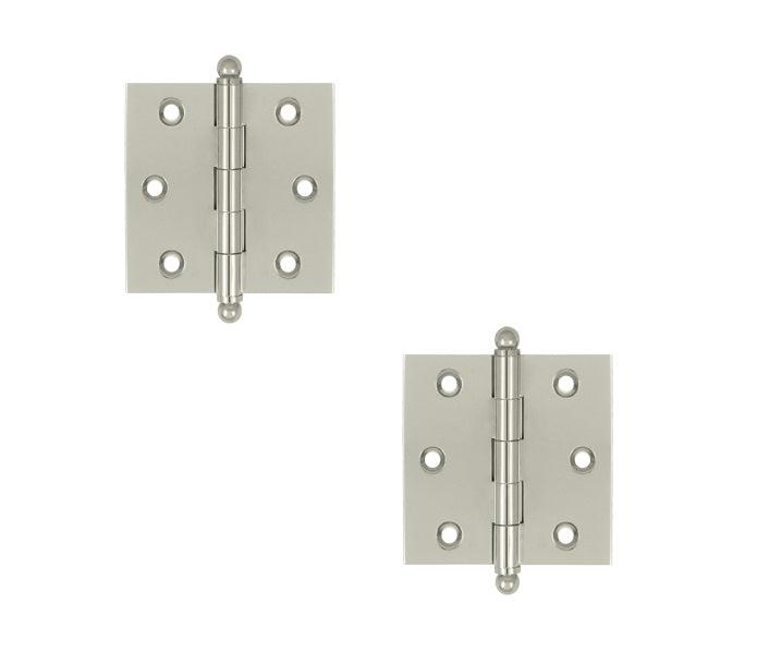 Deltana 2 1/2" x 2 1/2" Hinge with Ball Tips (Pair) in Lifetime Polished Nickel finish