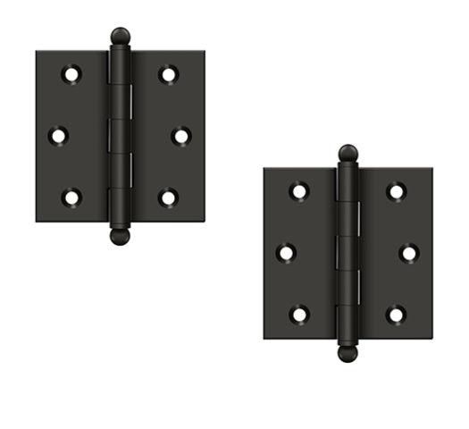 Deltana 2 1/2" x 2 1/2" Hinge with Ball Tips (Pair) in Oil Rubbed Bronze finish