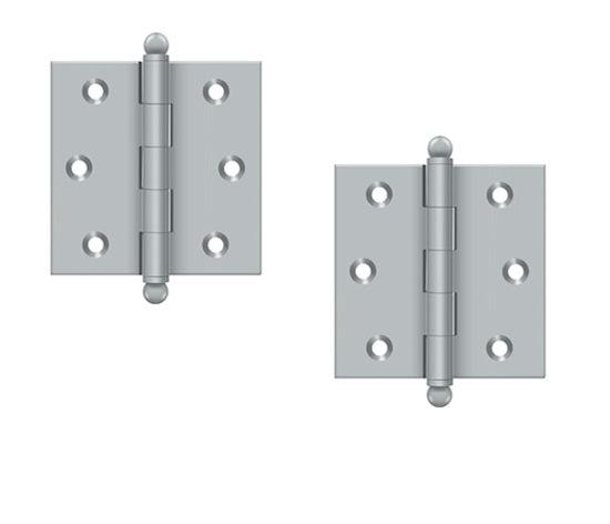 Deltana 2 1/2" x 2 1/2" Hinge with Ball Tips (Pair) in Satin Chrome finish