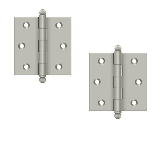 Deltana 2 1/2" x 2 1/2" Hinge with Ball Tips (Pair) in Satin Nickel finish