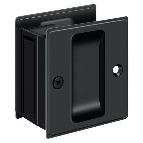 Deltana 2-1/2" x 2-3/4" Pocket Door Passage in Paint Black finish