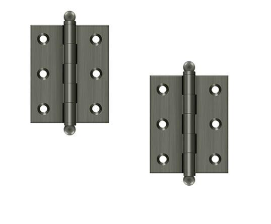 Deltana 2 1/2" x 2" Hinge with Ball Tips (Pair) in Pewter finish