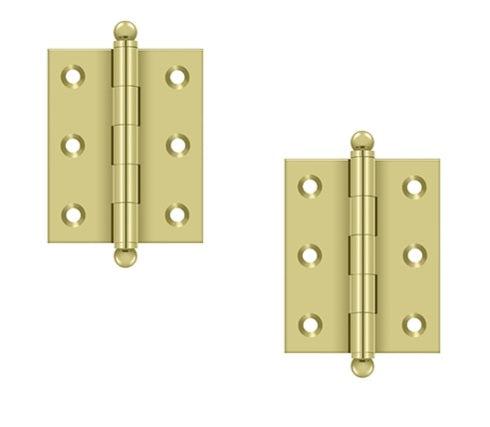 Deltana 2 1/2" x 2" Hinge with Ball Tips (Pair) in Polished Brass finish