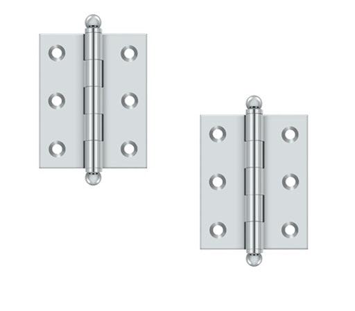 Deltana 2 1/2" x 2" Hinge with Ball Tips (Pair) in Polished Chrome finish