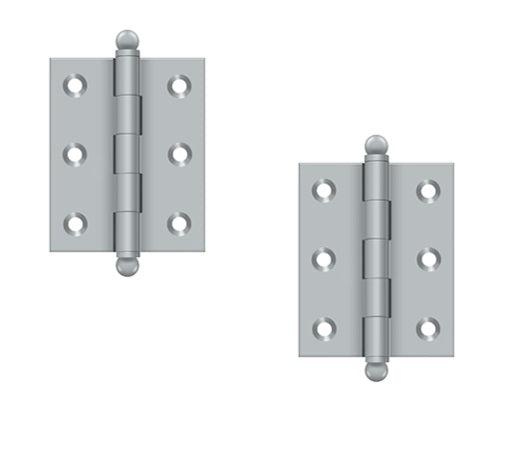 Deltana 2 1/2" x 2" Hinge with Ball Tips (Pair) in Satin Chrome finish