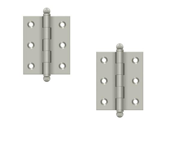 Deltana 2 1/2" x 2" Hinge with Ball Tips (Pair) in Satin Nickel finish