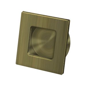 Deltana 2 3/4" Square Heavy Duty Flush Pull in Antique Brass finish