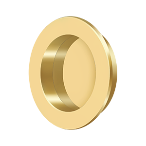 Deltana 2 3/8" Round Flush Pull in PVD Polished Brass finish