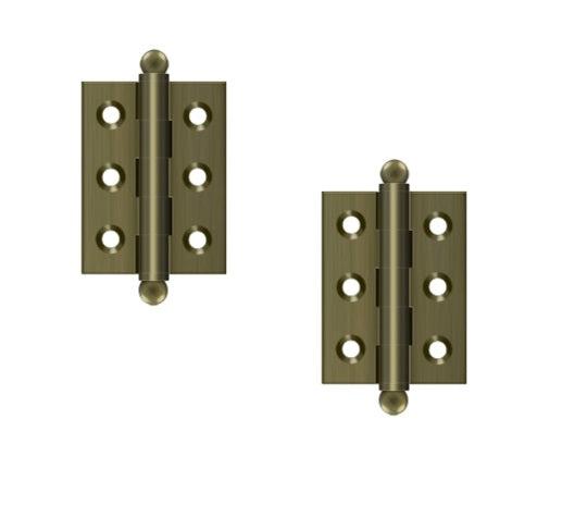 Deltana 2" x 1 1/2" Hinge with Ball Tips (Pair) in Antique Brass finish