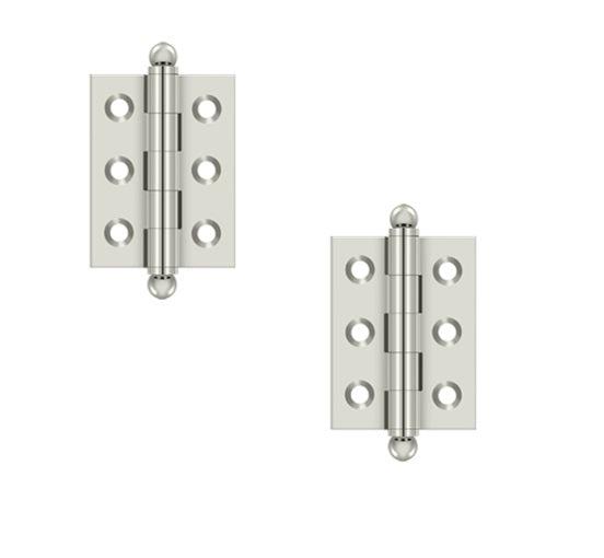 Deltana 2" x 1 1/2" Hinge with Ball Tips (Pair) in Lifetime Polished Nickel finish