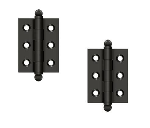 Deltana 2" x 1 1/2" Hinge with Ball Tips (Pair) in Oil Rubbed Bronze finish
