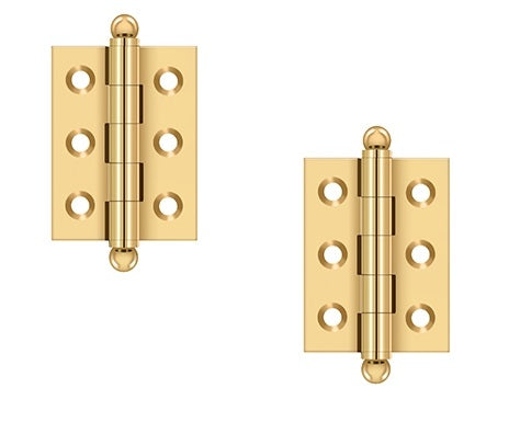 Deltana 2" x 1 1/2" Hinge with Ball Tips (Pair) in PVD Polished Brass finish