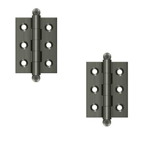 Deltana 2" x 1 1/2" Hinge with Ball Tips (Pair) in Pewter finish
