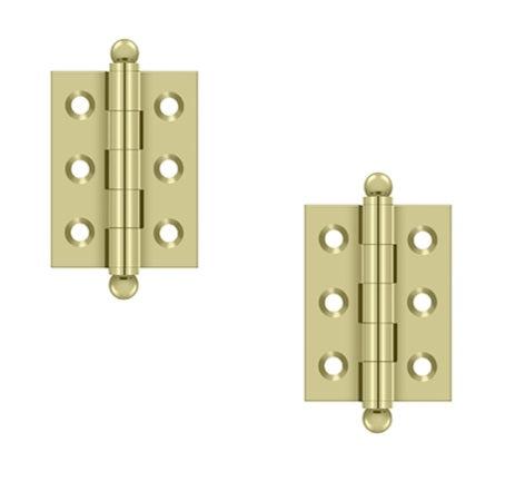 Deltana 2" x 1 1/2" Hinge with Ball Tips (Pair) in Unlacquered Brass finish