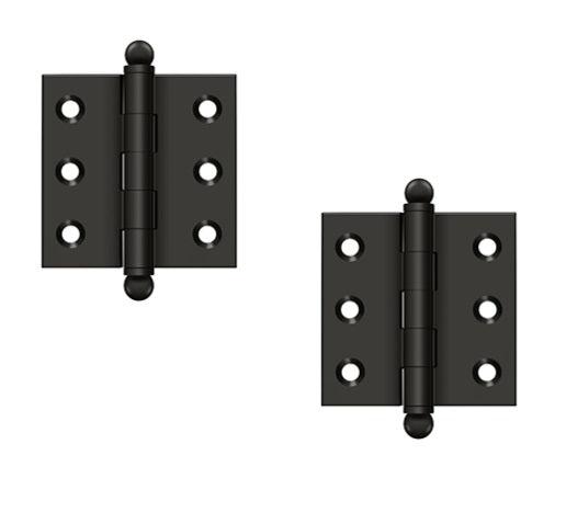 Deltana-2" x 2" Hinge with Ball Tips (Pair)-Oil Rubbed Bronze-Coastal Hardware Store