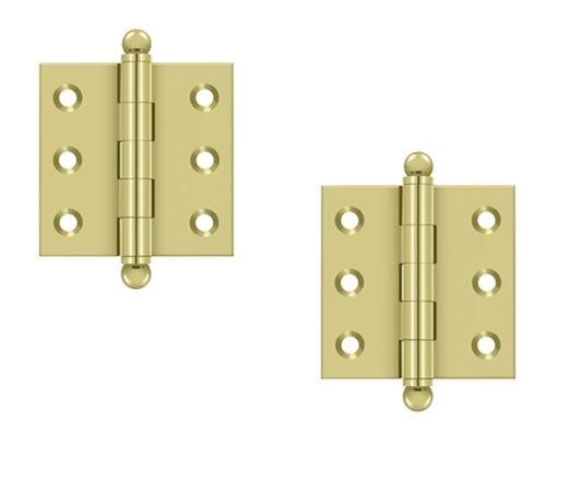 Deltana 2" x 2" Hinge with Ball Tips (Pair) in Polished Brass finish