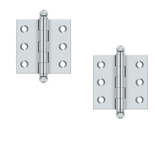 Deltana 2" x 2" Hinge with Ball Tips (Pair) in Polished Chrome finish