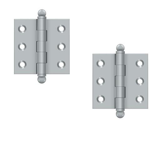 Deltana 2" x 2" Hinge with Ball Tips (Pair) in Satin Chrome finish