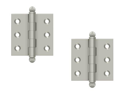 Deltana 2" x 2" Hinge with Ball Tips (Pair) in Satin Nickel finish