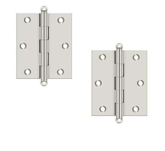 Deltana 3" x 2 1/2" Hinge with Ball Tips (Pair) in Lifetime Polished Nickel finish