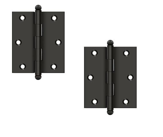 Deltana-3" x 2 1/2" Hinge with Ball Tips (Pair)-Oil Rubbed Bronze-Coastal Hardware Store