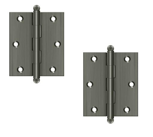 Deltana 3" x 2 1/2" Hinge with Ball Tips (Pair) in Pewter finish